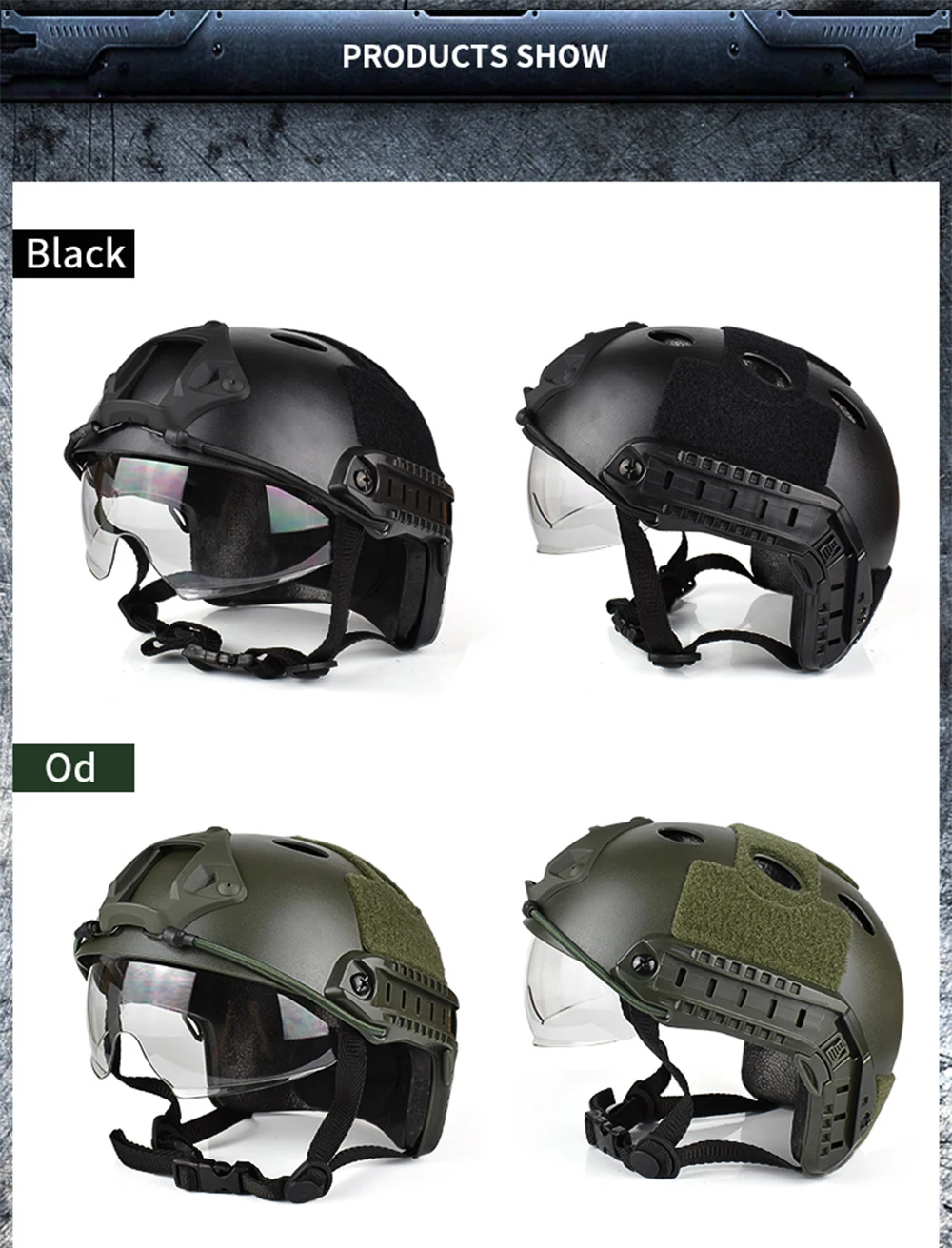 Lunettes de casque tactique Airsoft FAST