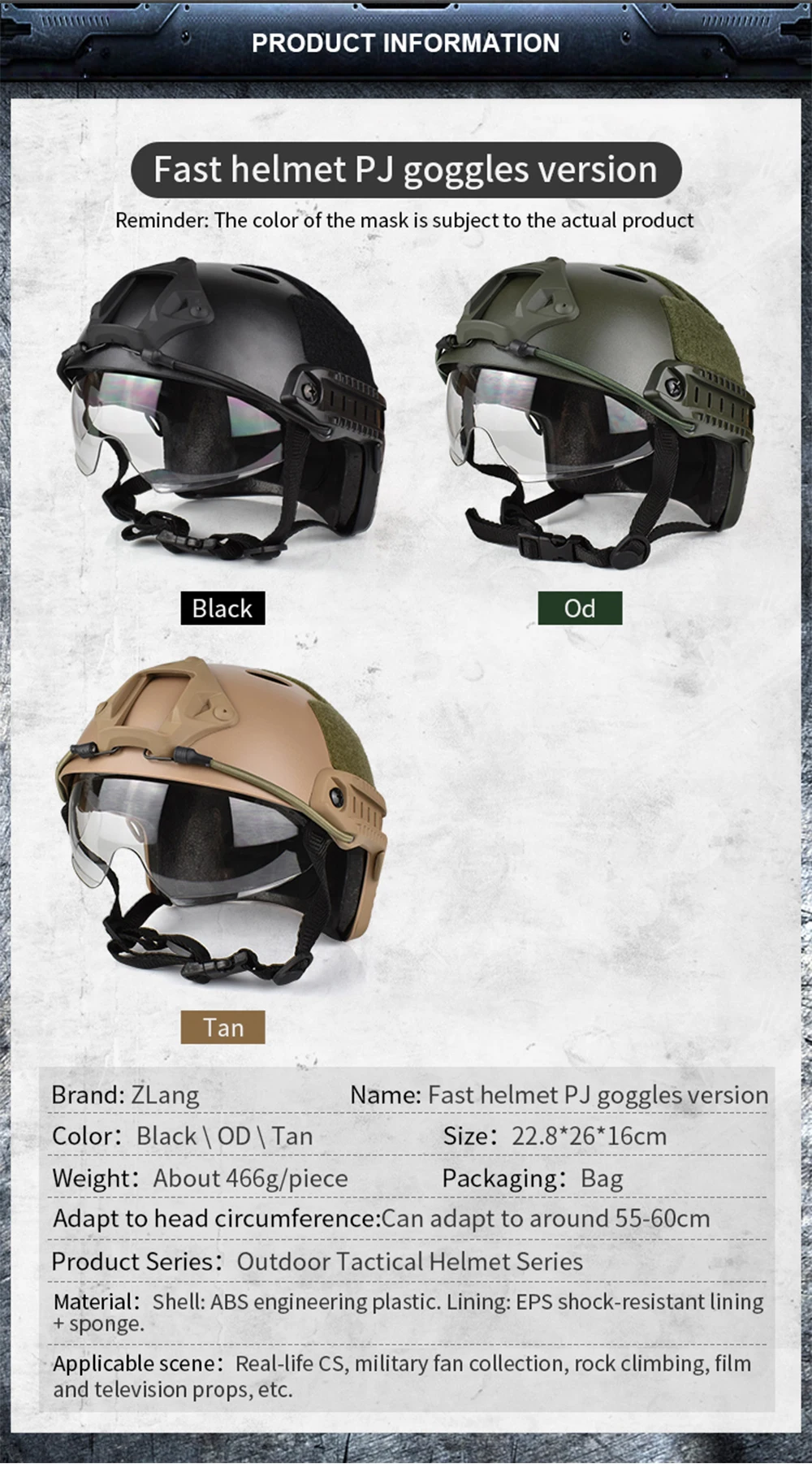 Lunettes de casque tactique Airsoft FAST