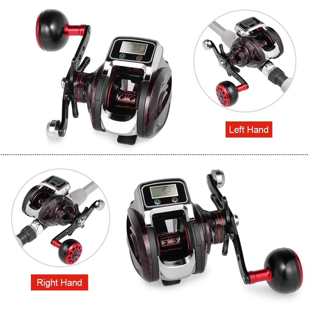 Moulinet De Pêche Numérique Avec Compteur De Ligne – 6.3:1, Rechargeable USB, 5+1 Roulements, Frein 10 Kg