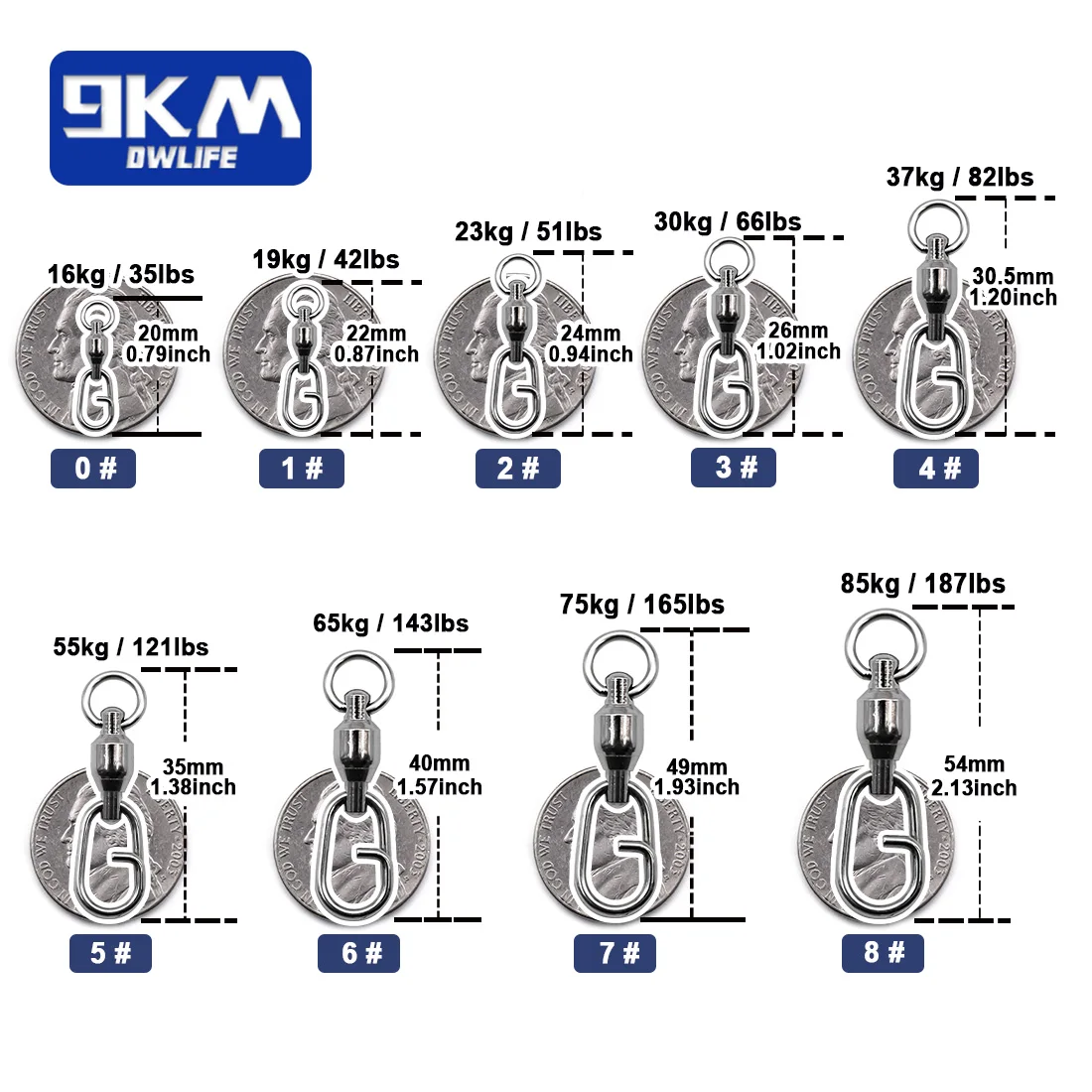 Lot De 20 Pivots De Pêche En Laiton En Forme De T - Résistance 48 Lbs (22 Kg) - Pour Montages 3 Voies En Eau Douce Et Eau Salée - Taille 7#