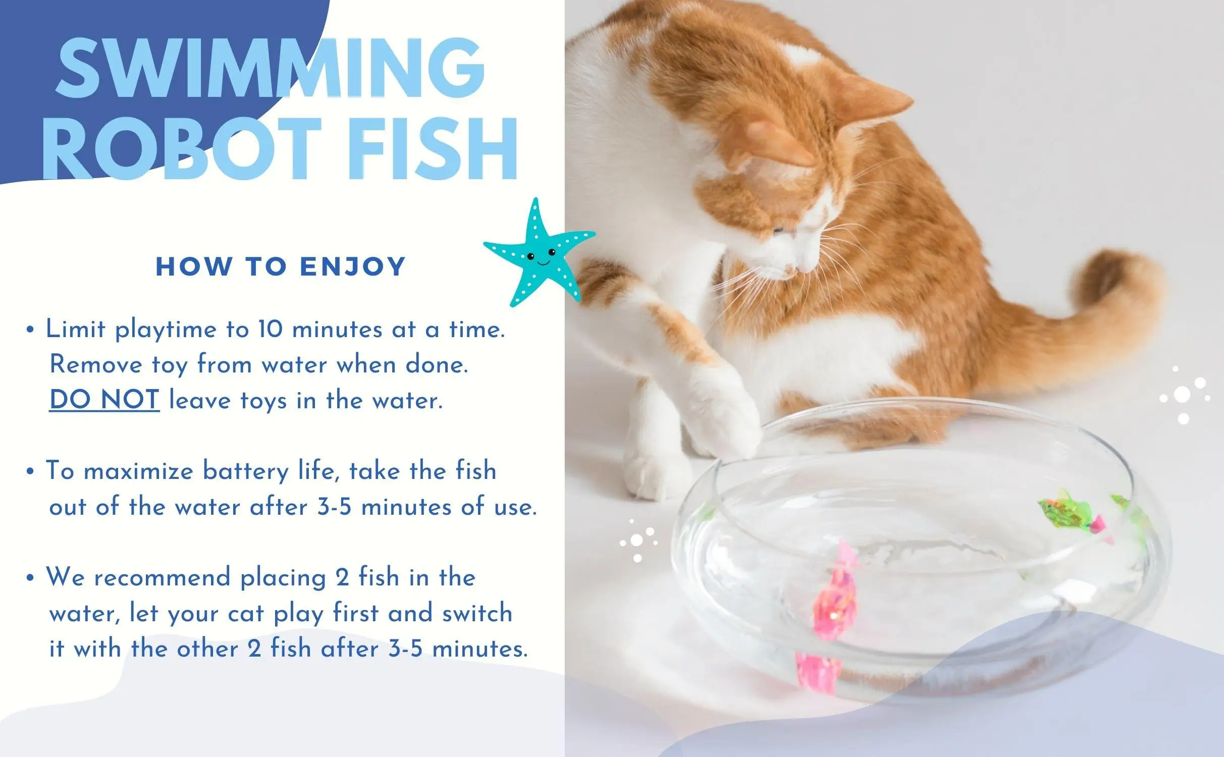 Jouet d'eau de poisson électrique interactif pour chat et chien