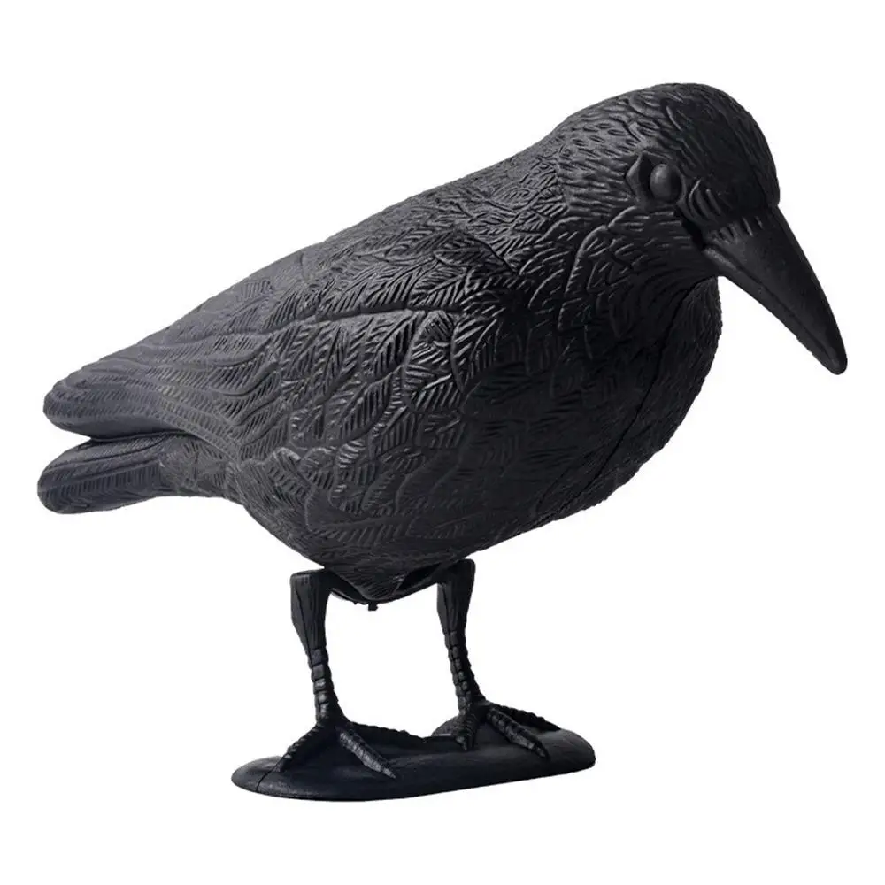 Leurre Corbeau De Jardin INTERHOME - Répulsif à Oiseaux En Plastique Robuste, Dimensions 38x13x12,5 Cm, Avec Support