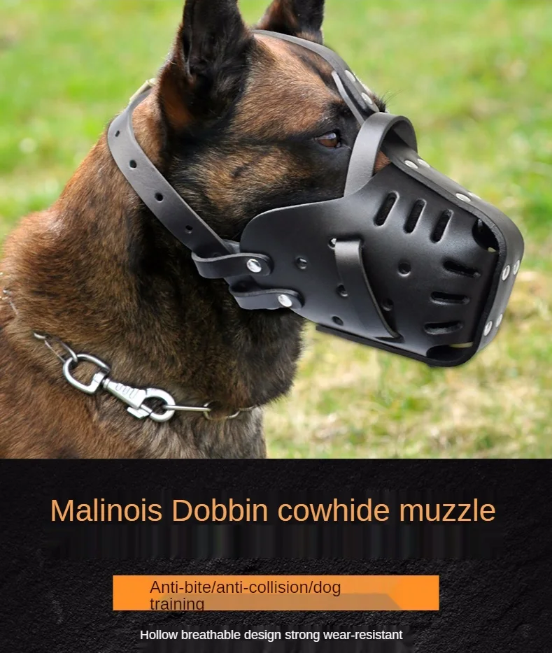 Muselière en cuir pour chien