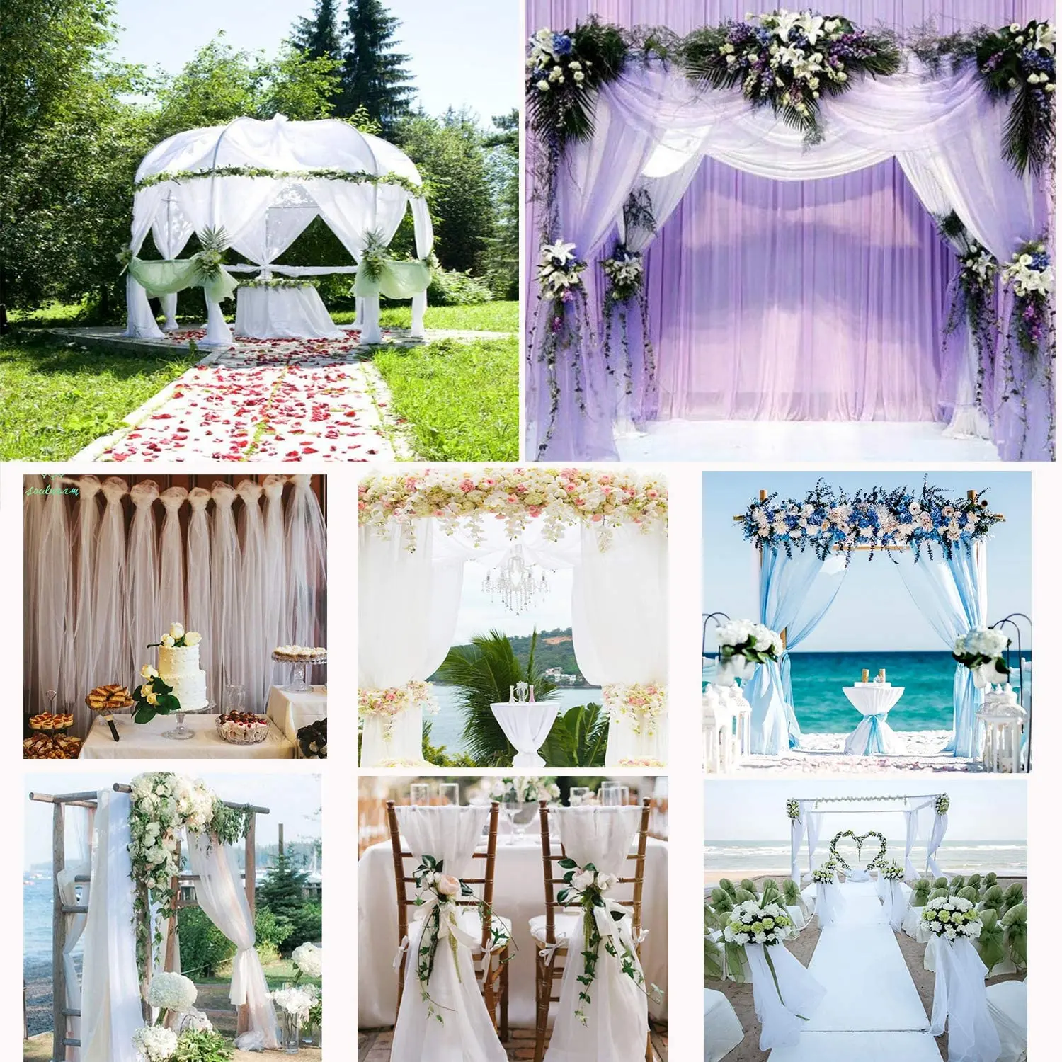 Tissu de drapé d'arc de mariage
