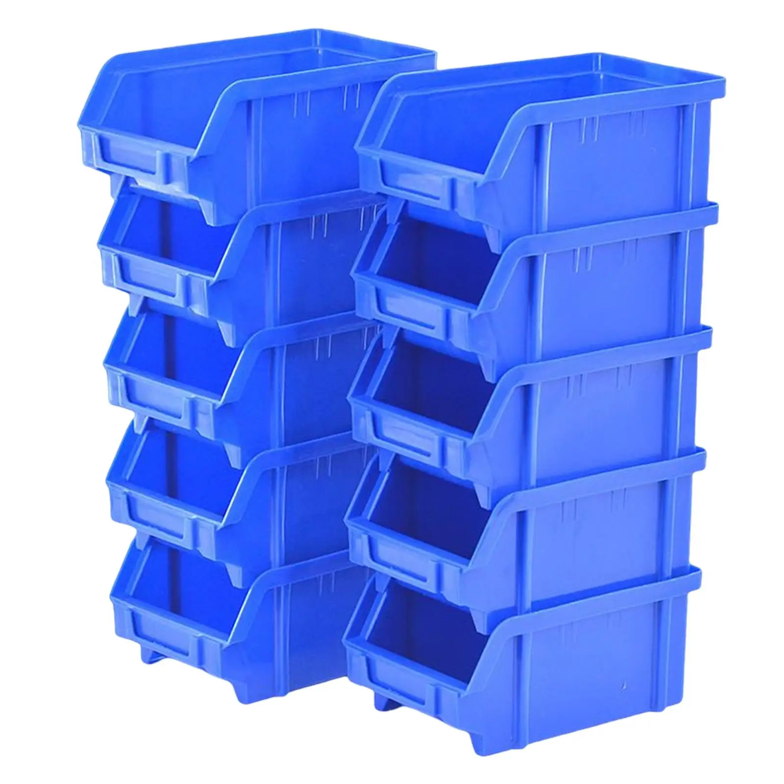 10Pcs Multi Purpose Garage Storage Bins Containers Hardware Parts Rack Open Front Stacking for Cabinet Workshop Garage Shop Shed