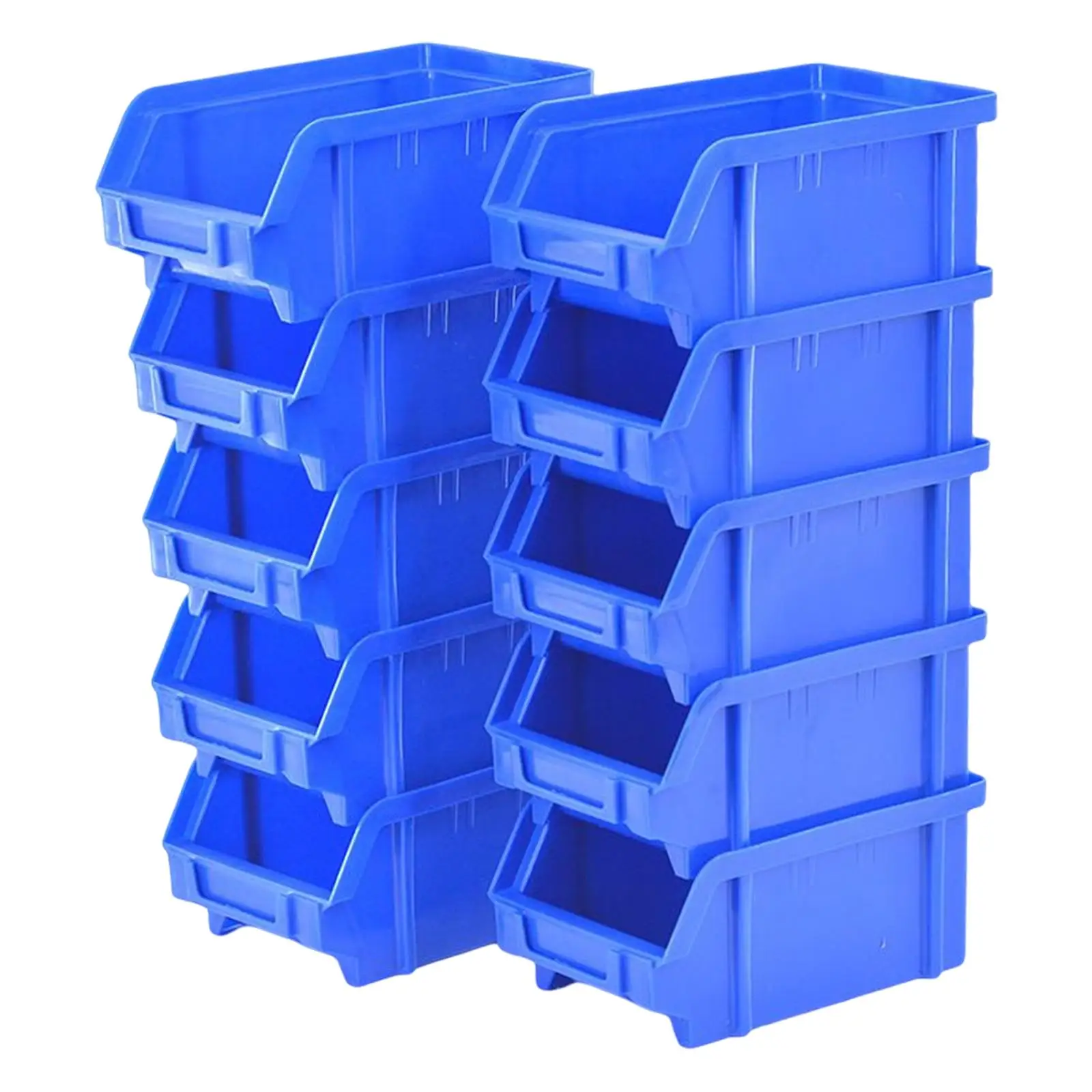 10Pcs Multi Purpose Garage Storage Bins Containers Hardware Parts Rack Open Front Stacking for Cabinet Workshop Garage Shop Shed