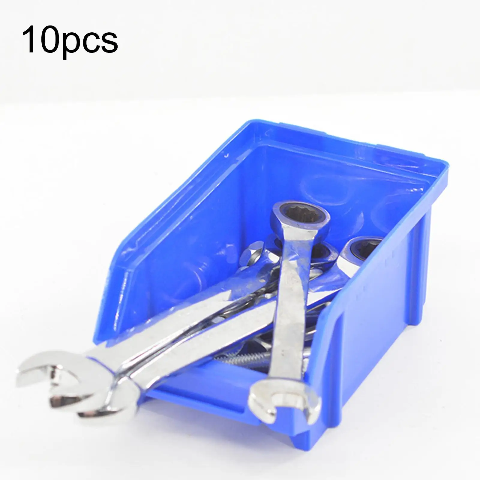 10Pcs Multi Purpose Garage Storage Bins Containers Hardware Parts Rack Open Front Stacking for Cabinet Workshop Garage Shop Shed