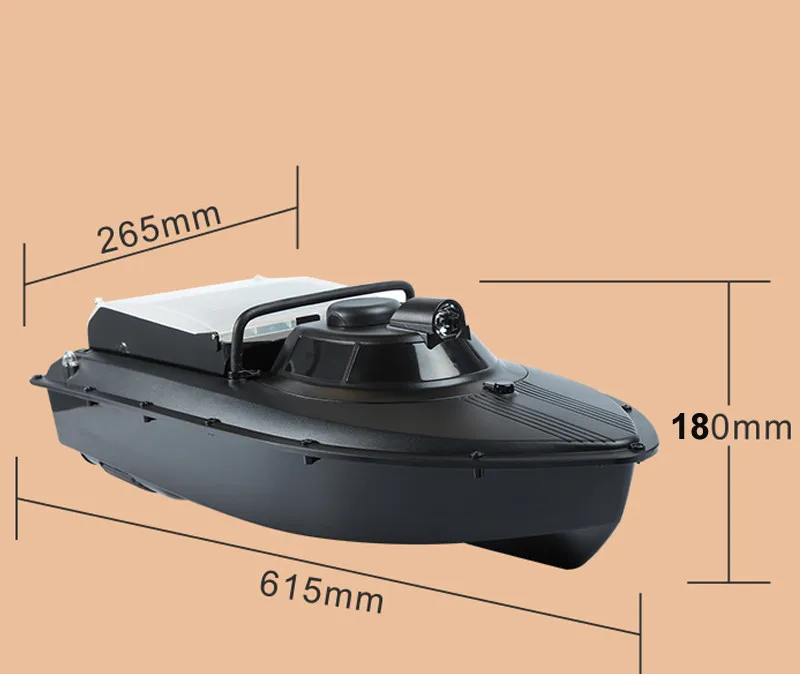 Bateau Appât Télécommandé Avec GPS - Portée 500m, Capacité 1,5 Kg - Pour Pêche En Lac/rivière - Noir