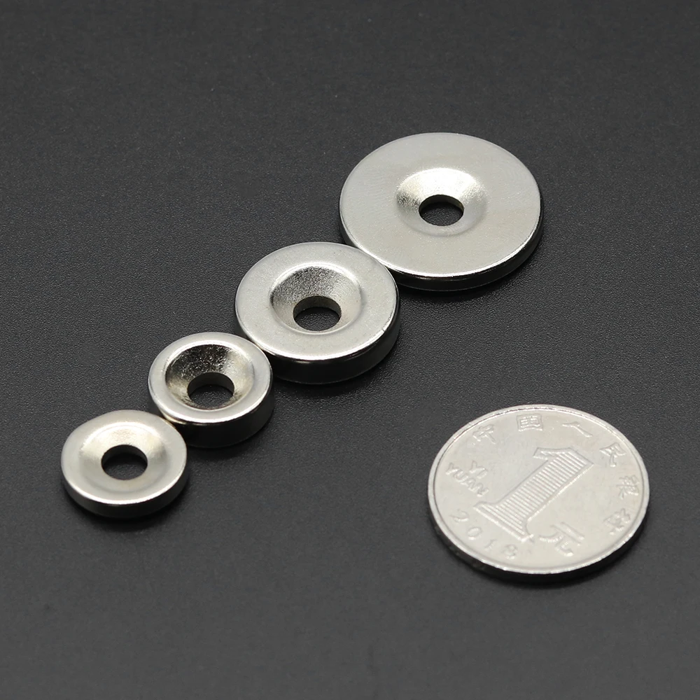 Aimant Carré Néodyme 20x10x3 Mm Avec Trou Fraisé M3 - Force 3 Kg - Revêtu NiCuNi - Pour Fixation Par Vis