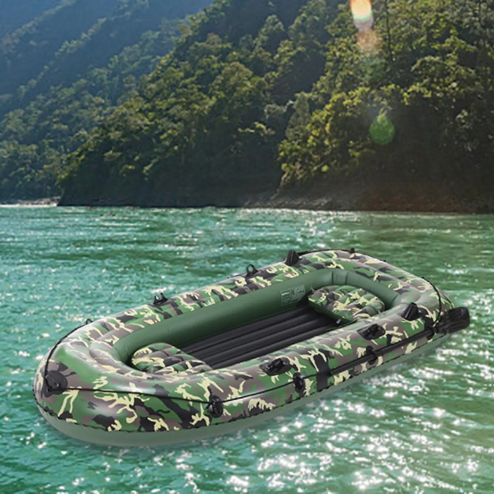 Inflatable Raft for Adults 4 Person Inflatable Fishing Kayak Swimming Pool Lake Dinghy Inflatable Boat