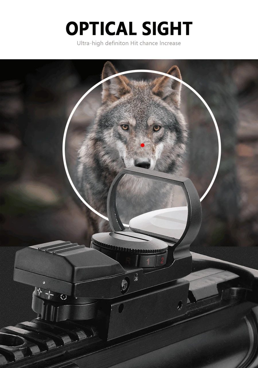 Lunette de visée holographique à point rouge pour fusil de chasse