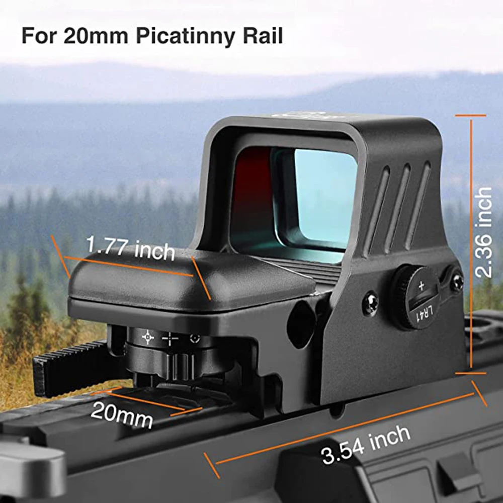 Lunette de visée à point rouge pour rail Picatinny 20mm