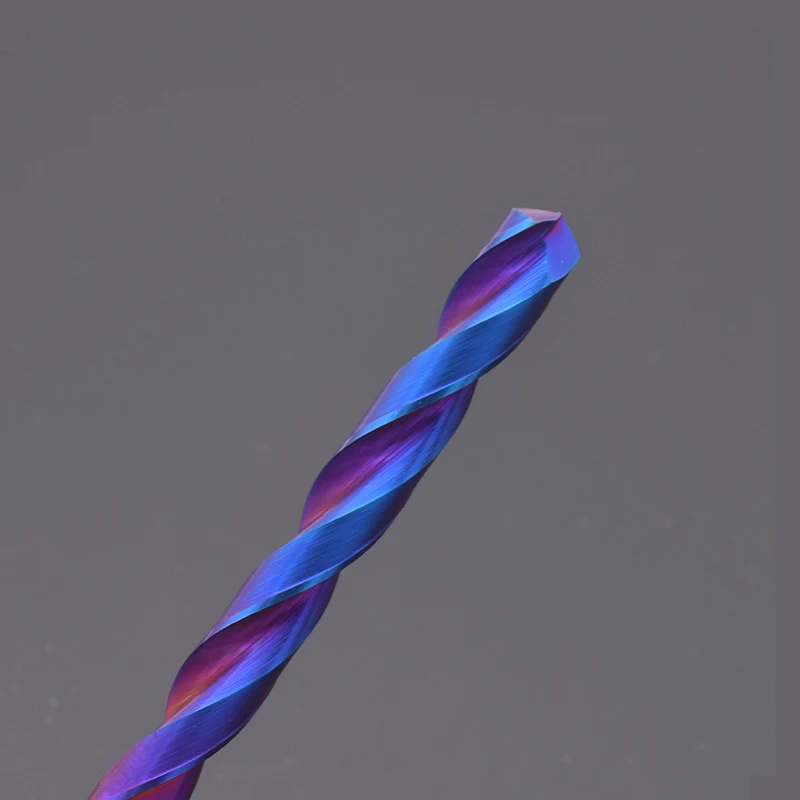 Fraise Conique à Nez Sphérique En Carbure – Rayon R0.25 à R2.0, Revêtement Nano Bleu – Pour CNC, Gravure