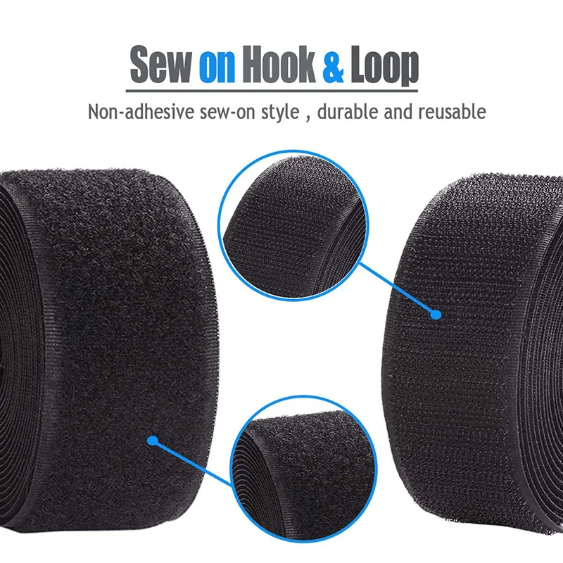 Bandes de fixation en nylon non adhésives à crochets et boucles