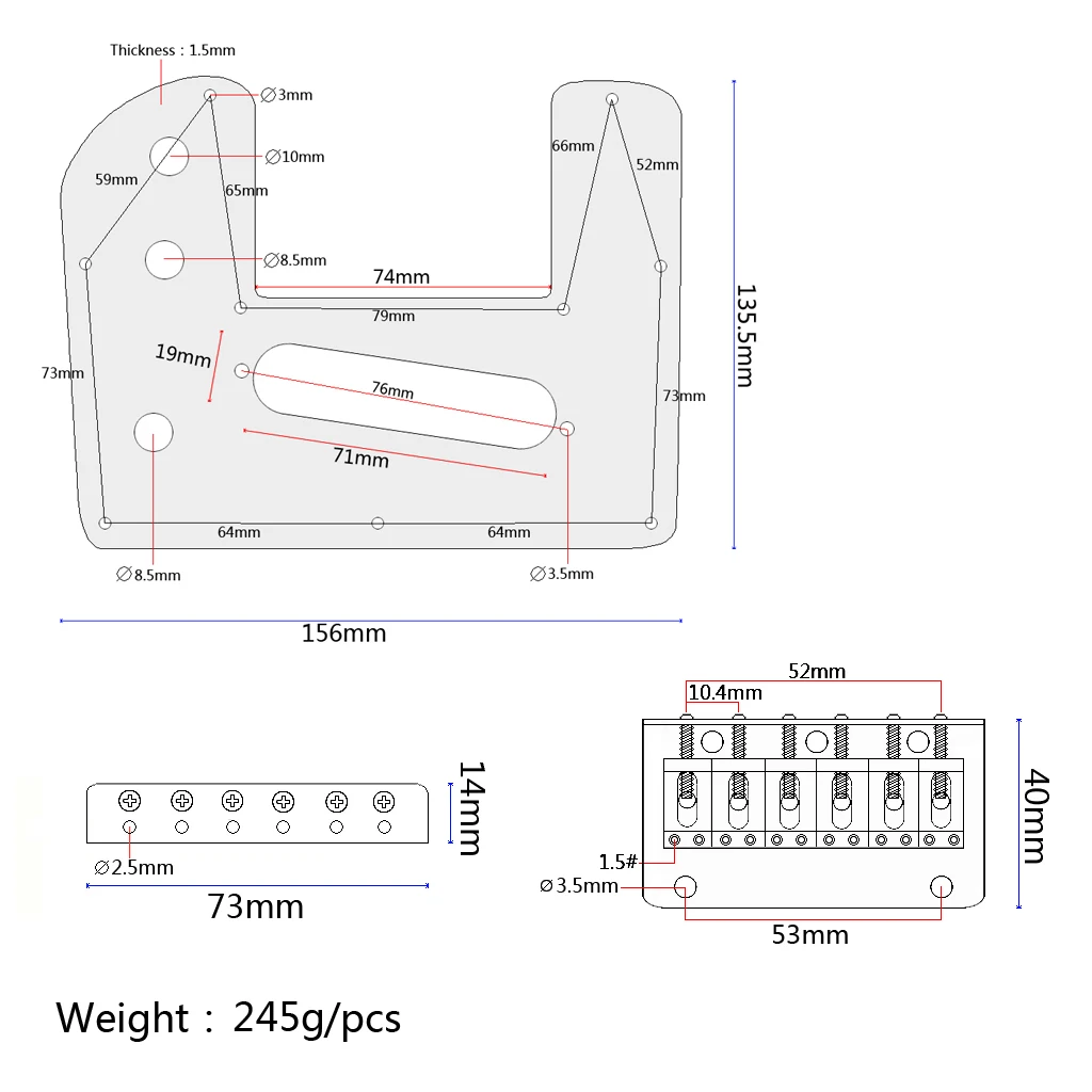 Silver LAP Steel Guitar Pickguard With Bridge Set Electric LAP Guitar Parts Silver LAP Steel Guitar Pickguard With Bridge Set Electric LAP Guitar Parts