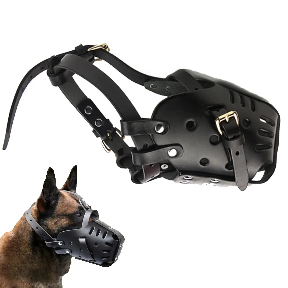 Muselière en cuir pour chien