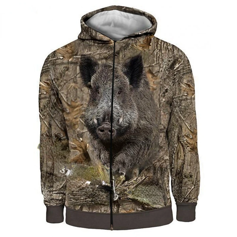 Sweat-shirt Vintage Imprimé Cerf De Chasse Pour Homme - Col Montant, Boutonnière 1/4, Coupe Ample - Pull D'hiver Chaud Et Décontracté