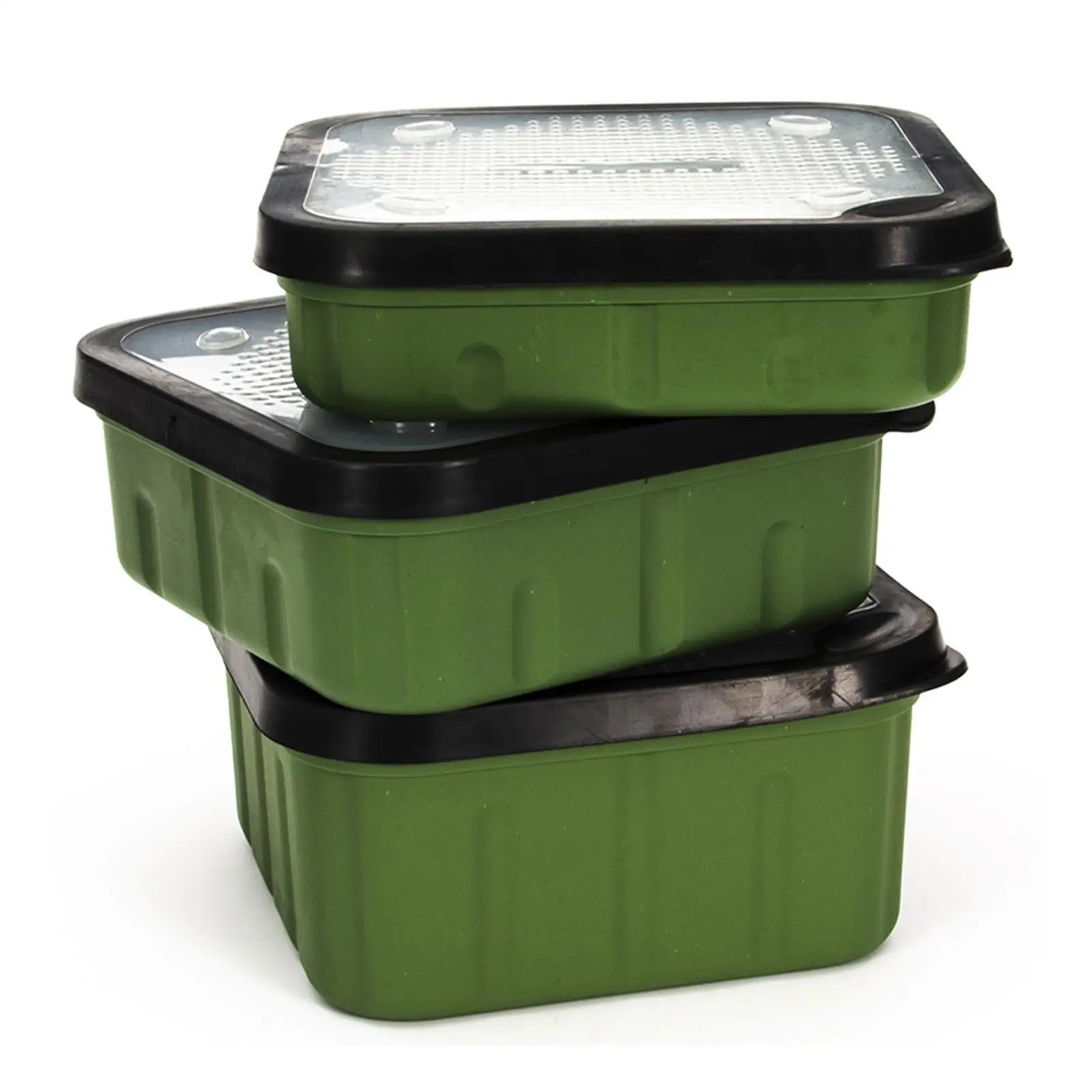 Fishing Maggot Bait Boxes With Breathable Fitting Lids Square Live Bait Storage Box Bloodworms Bait Container Fish Tackle